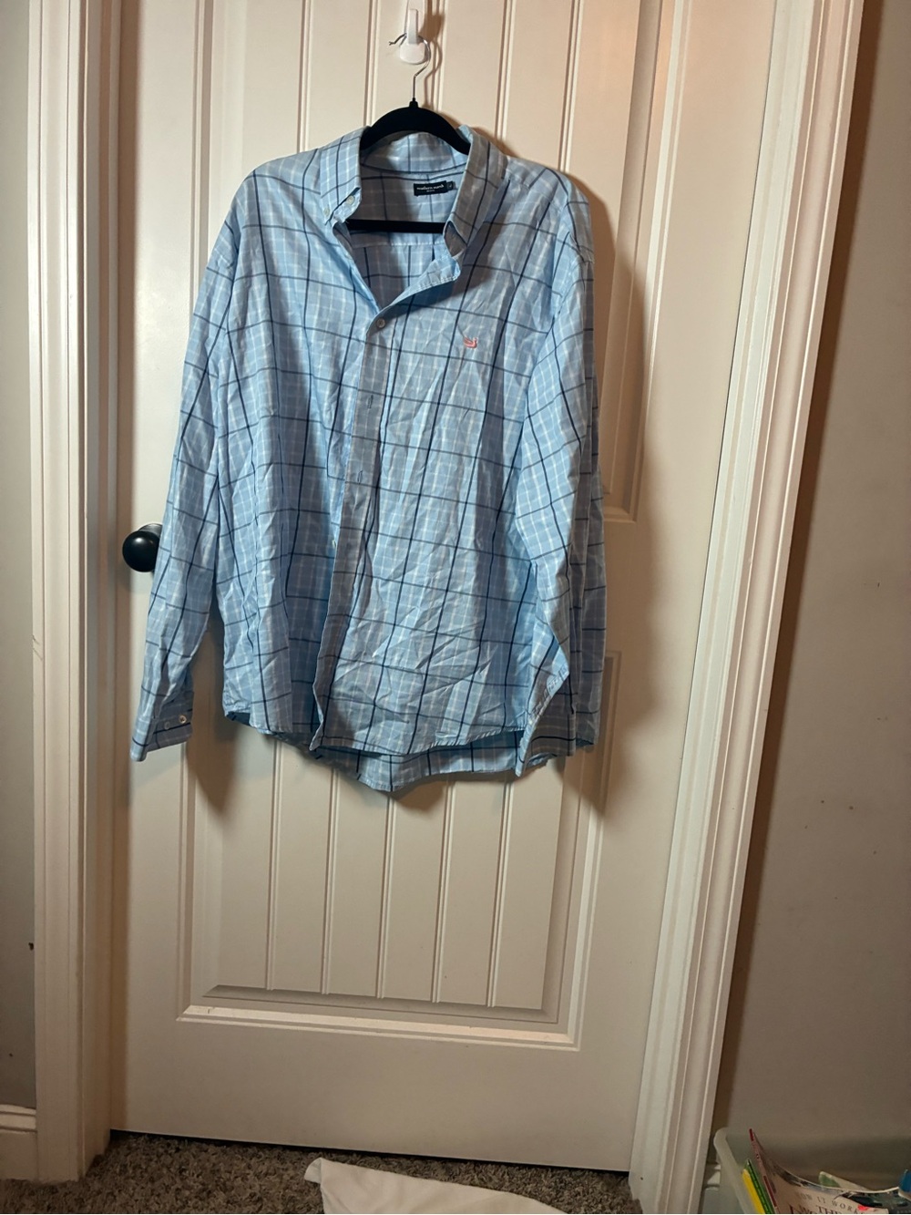 Southern Marsh Men’s Blue Windowpane Button-Down Shirt XL